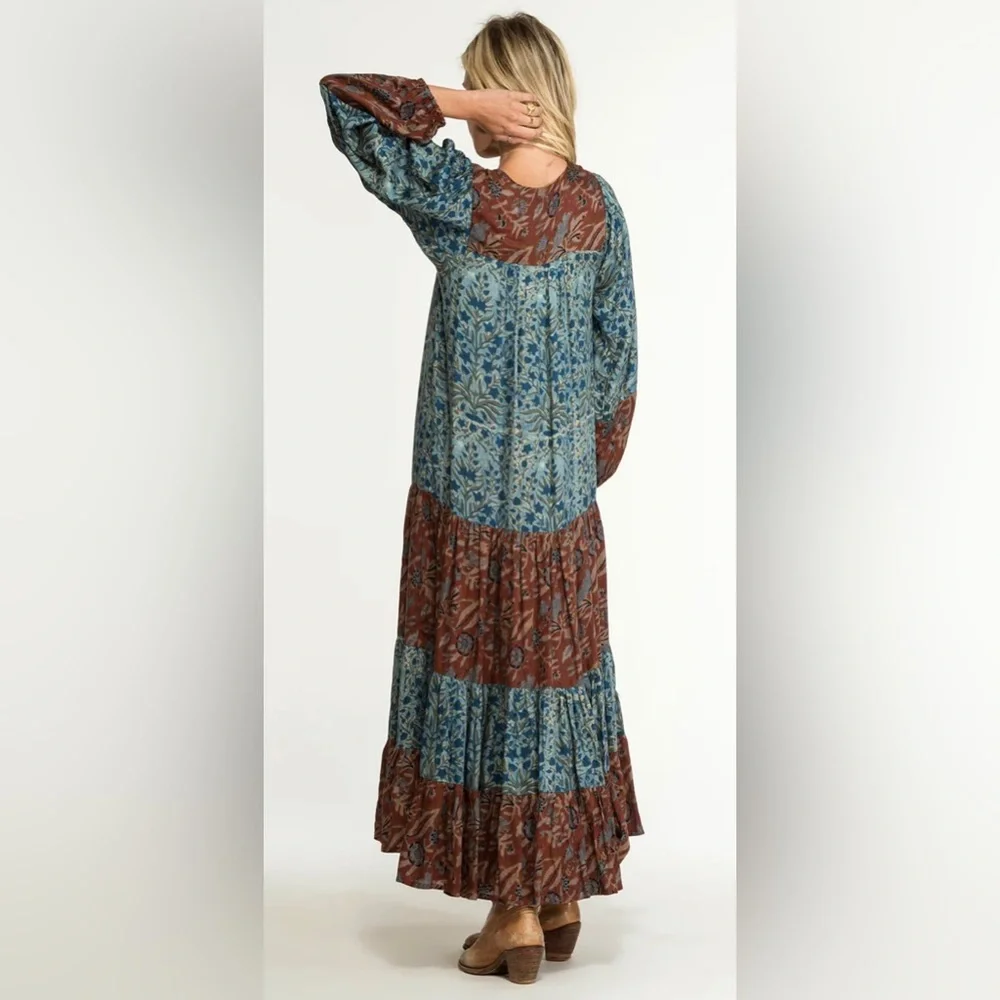 NIGHTCAP Anthropologie *Boho Bolero* floral print midi maxi dress S M L - Picture 3 of 8